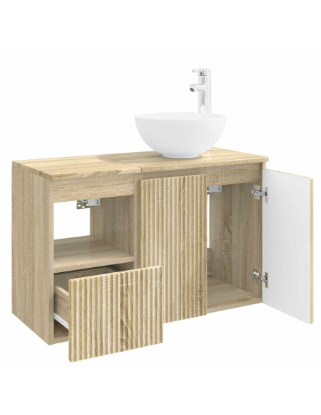 Set di mobili per il bagno 2 pz Rovere Sonoma
