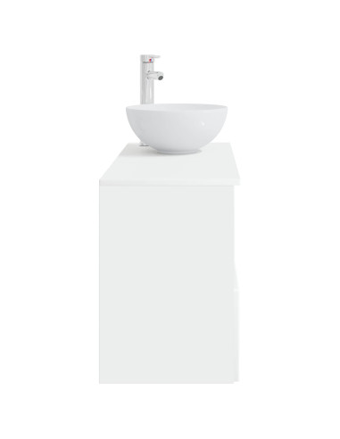 Set di mobili per il bagno 2 pz Bianco Lucido