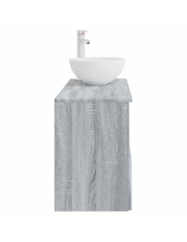 Set di mobili per il bagno 2 pz Sonoma grigio