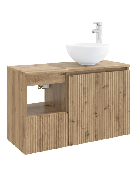 Set di mobili per il bagno 2 pz Rovere Artigianale