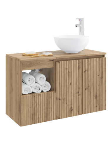 Set di mobili per il bagno 2 pz Rovere Artigianale