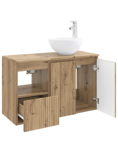Set di mobili per il bagno 2 pz Rovere Artigianale