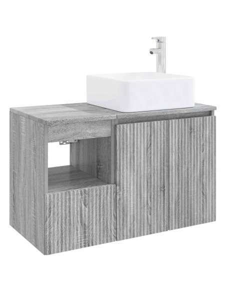 Set di mobili per il bagno 2 pz Sonoma grigio