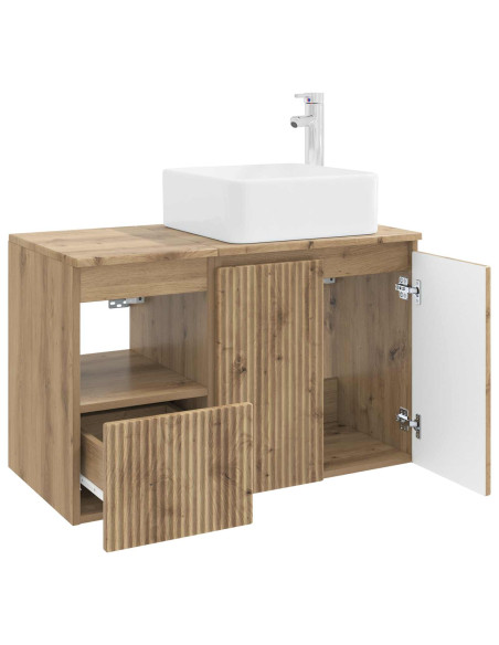 Set di mobili per il bagno 2 pz Rovere Artigianale