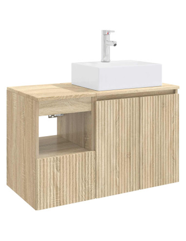 Set di mobili per il bagno 2 pz Rovere Sonoma