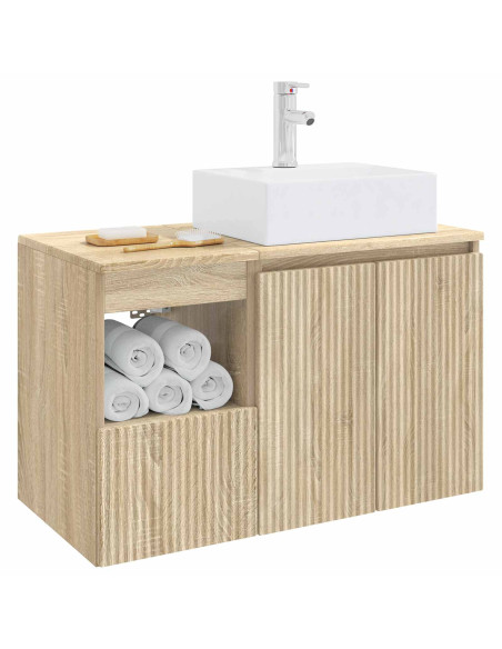 Set di mobili per il bagno 2 pz Rovere Sonoma