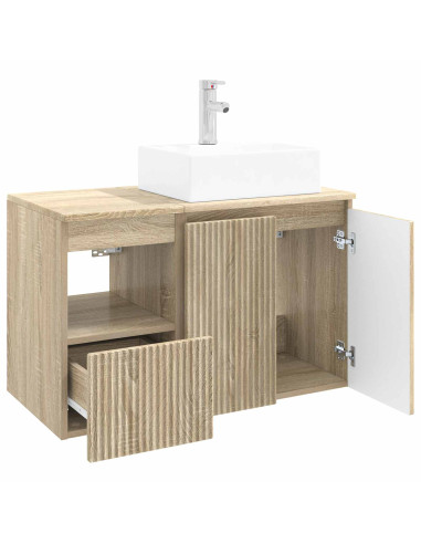 Set di mobili per il bagno 2 pz Rovere Sonoma