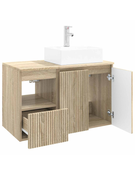 Set di mobili per il bagno 2 pz Rovere Sonoma