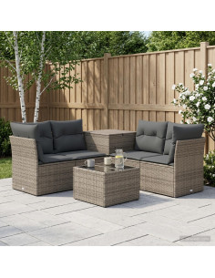 Set di divani 6 pz Grigio e Grigio Scuro