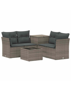 Set di divani 6 pz Grigio e Grigio Scuro 2