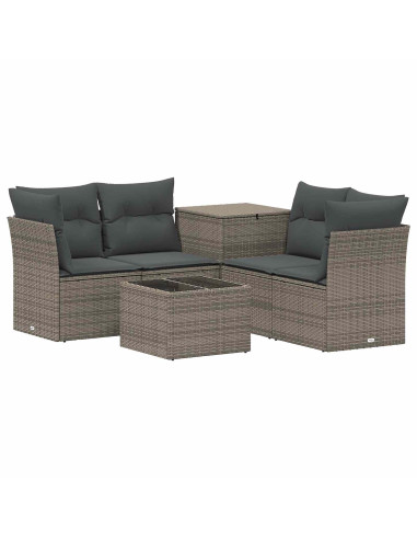 Set di divani 6 pz Grigio e Grigio Scuro
