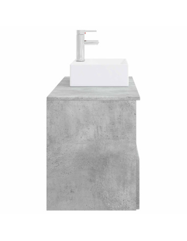 Set di mobili per il bagno 2 pz Grigio Cemento