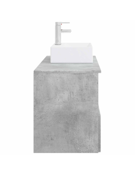 Set di mobili per il bagno 2 pz Grigio Cemento