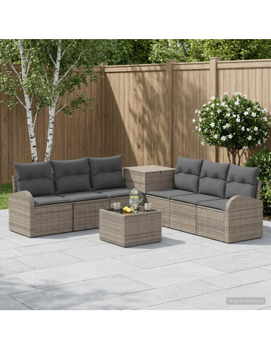 Set di divani 8 pz Grigio e Grigio Scuro