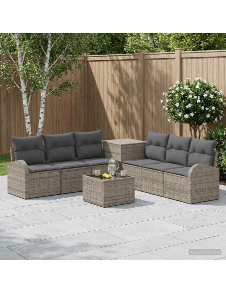 Set di divani 8 pz Grigio e Grigio Scuro