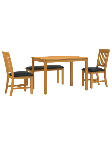 Set da pranzo 4 pz Nero Legno di Quercia Massello
