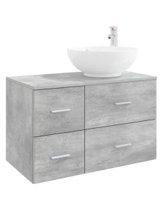 Set di mobili per il bagno 2 pz Grigio Cemento 2