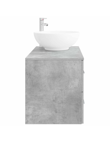 Set di mobili per il bagno 2 pz Grigio Cemento