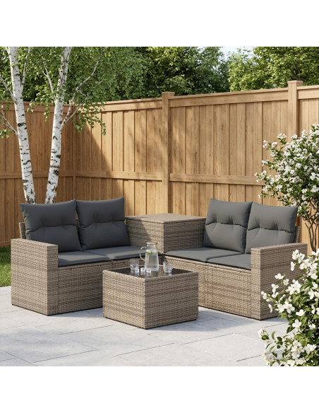 Set di divani 6 pz Grigio e Grigio Scuro