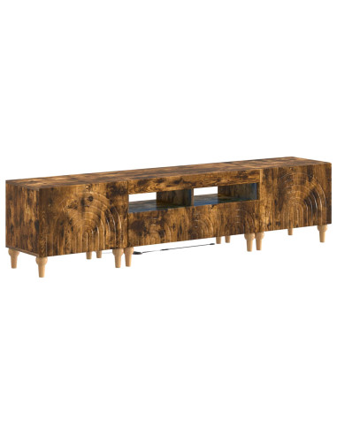 Mobile TV LED a 3 pezzi Rovere Fumo Legno ingegnerizzato