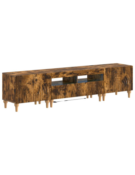 Mobile TV LED a 3 pezzi Rovere Fumo Legno ingegnerizzato