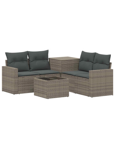 Set di divani 6 pz Grigio e Grigio Scuro
