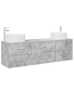 Set di mobili per il bagno 3 pz Grigio Cemento 2
