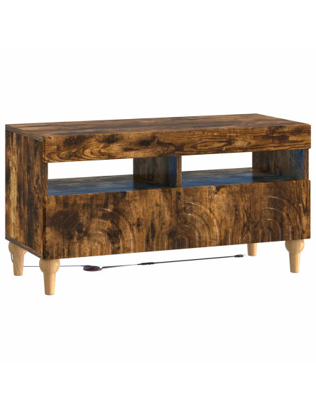 Mobile TV LED a 3 pezzi Rovere Fumo Legno ingegnerizzato