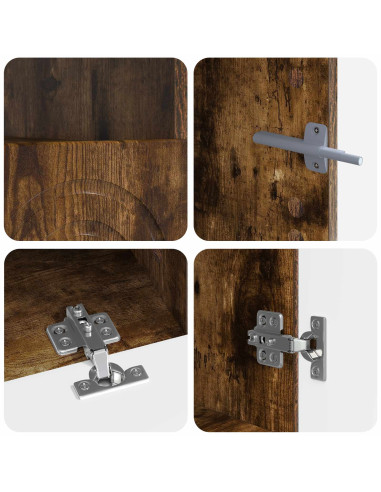 Mobile TV LED a 3 pezzi Rovere Fumo Legno ingegnerizzato