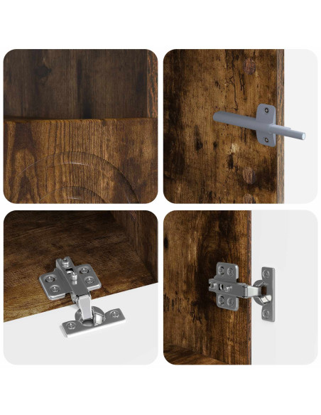 Mobile TV LED a 3 pezzi Rovere Fumo Legno ingegnerizzato