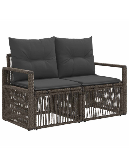 Set Divano da Giardino 7 pz Grigio e Grigio Scuro polyrattan