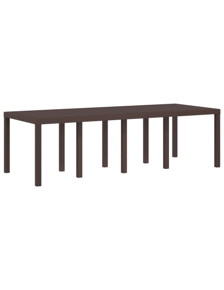 Set da Pranzo per Giardino 11 pz Marrone e Grigio Chiaro PP