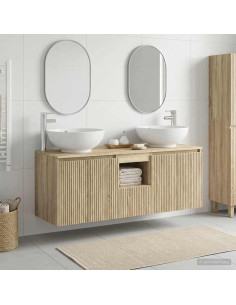 Set di Armadi da Bagno 3 pz Rovere Sonoma 49,5 x 44,5 x 65 cm