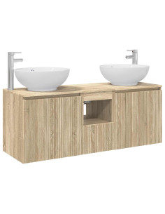 Set di Armadi da Bagno 3 pz Rovere Sonoma 49,5 x 44,5 x 65 cm 2