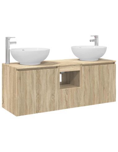 Set di Armadi da Bagno 3 pz Rovere Sonoma 49,5 x 44,5 x 65 cm