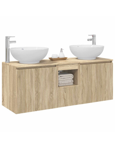 Set di Armadi da Bagno 3 pz Rovere Sonoma 49,5 x 44,5 x 65 cm