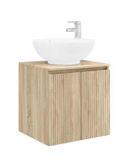 Set di Armadi da Bagno 3 pz Rovere Sonoma 49,5 x 44,5 x 65 cm