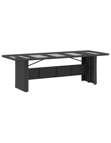 Set da pranzo per esterni 7 pz Nero polyrattan