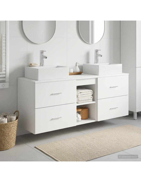 Set di Armadi da Bagno 3 pz Bianco 49,5 x 41 x 62,5 cm