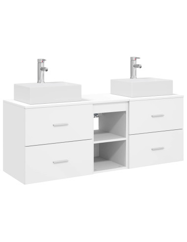 Set di Armadi da Bagno 3 pz Bianco 49,5 x 41 x 62,5 cm