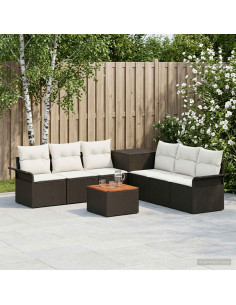 Set di divani 8 pz Nero e Bianco Crema