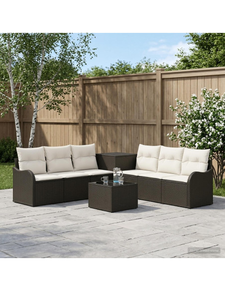 Set di divani 8 pz Nero e Bianco Crema