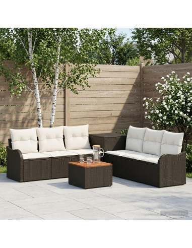 Set di divani 8 pz Nero e Bianco Crema