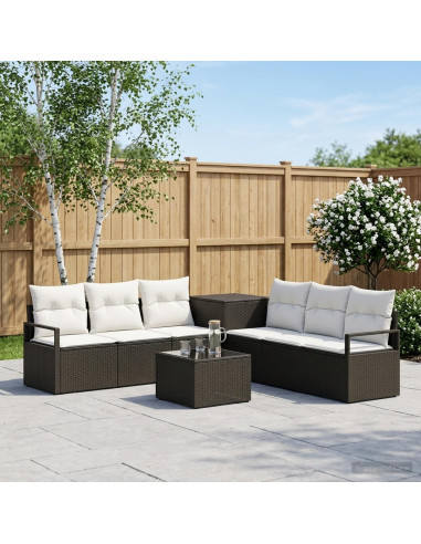 Set di divani 8 pz Nero e Bianco Crema