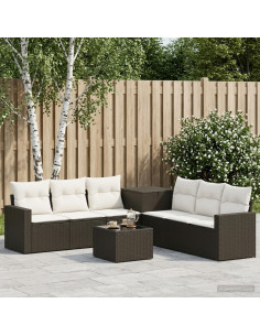 Set di divani 8 pz Nero e Bianco Crema