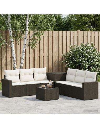 Set di divani 8 pz Nero e Bianco Crema