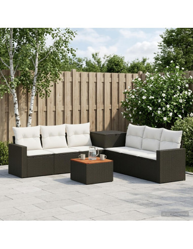 Set di divani 8 pz Nero e Bianco Crema