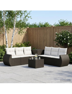 Set di divani 8 pz Nero e Bianco Crema