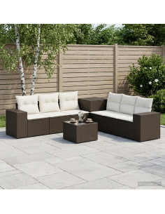 Set di divani 8 pz Nero e Bianco Crema