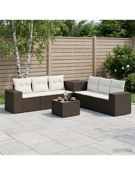 Set di divani 8 pz Nero e Bianco Crema